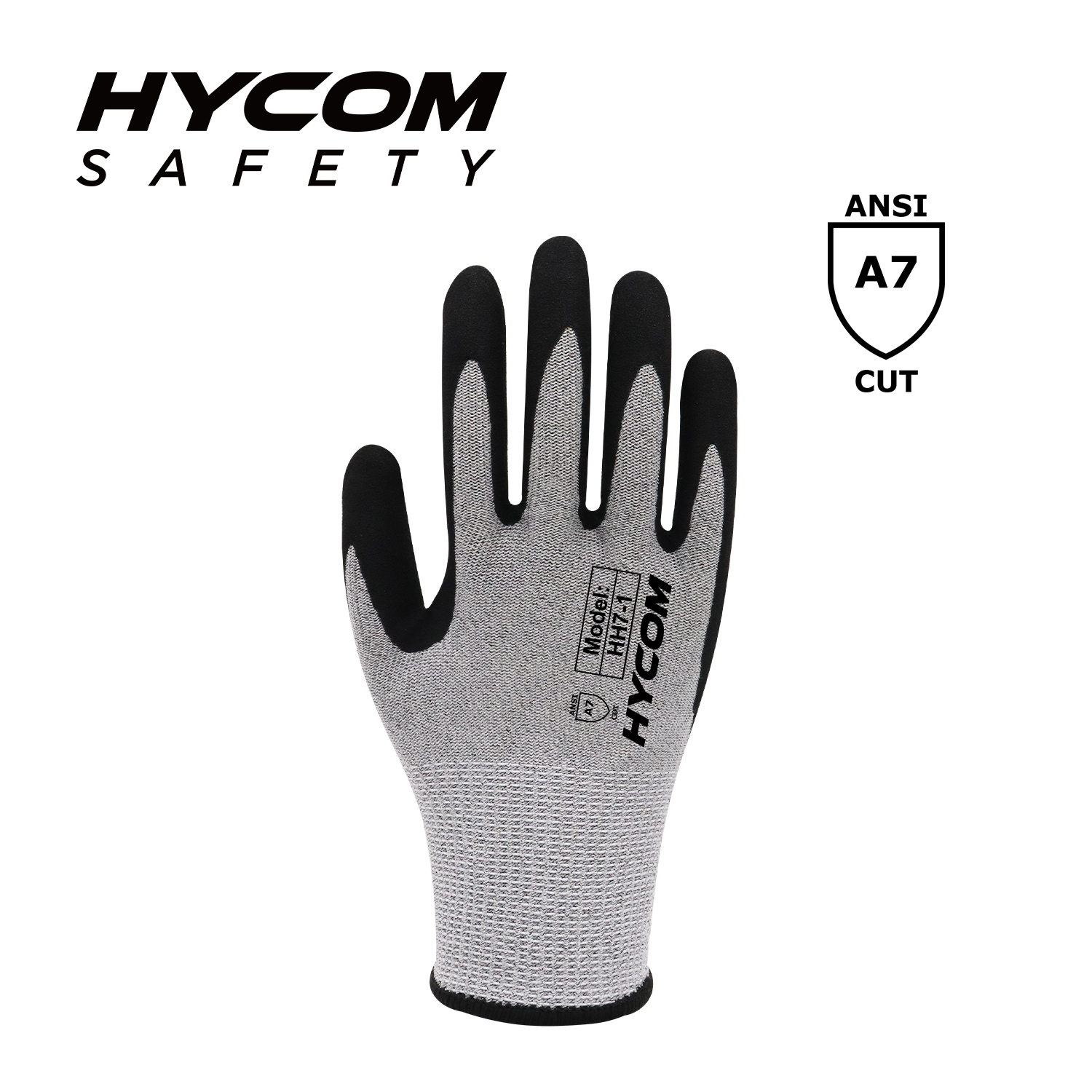 HYCOM 13G ANSI 7 Schnittfester Handschuh mit Nitrilschaumbeschichtung, Hochleistungs-Arbeitshandschuh