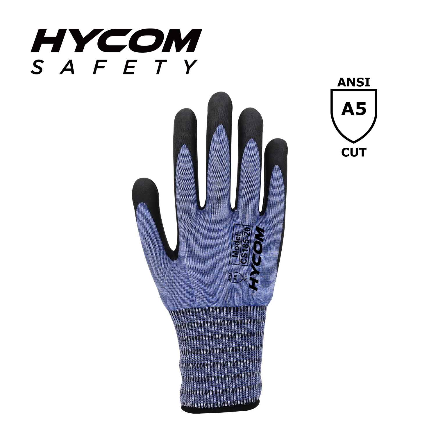 HYCOM 18G ANSI 5 Schnittfester Handschuh mit Schaumstoff-Nitril-Beschichtung. Superdünnere PSA-Handschuhe für die Arbeit