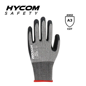 HYCOM 15G ANSI 3 Schnittfester Handschuh mit Schaumstoff-Nitril-Beschichtung, hautfreundliche PSA-Handschuhe