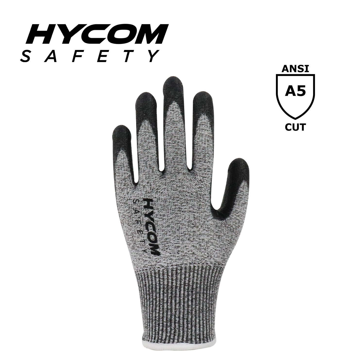HYCOM Atmungsaktiver, schnittfester 13G ANSI 5-Handschuh mit Polyurethanbeschichtung auf der Innenhand Atmungsaktive PSA-Arbeitshandschuhe mit angenehmem Handgefühl