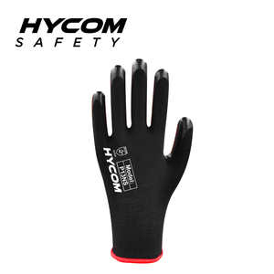 HYCOM 13G Polyester-Arbeitshandschuh mit glatter Nitrilbeschichtung auf der Handfläche