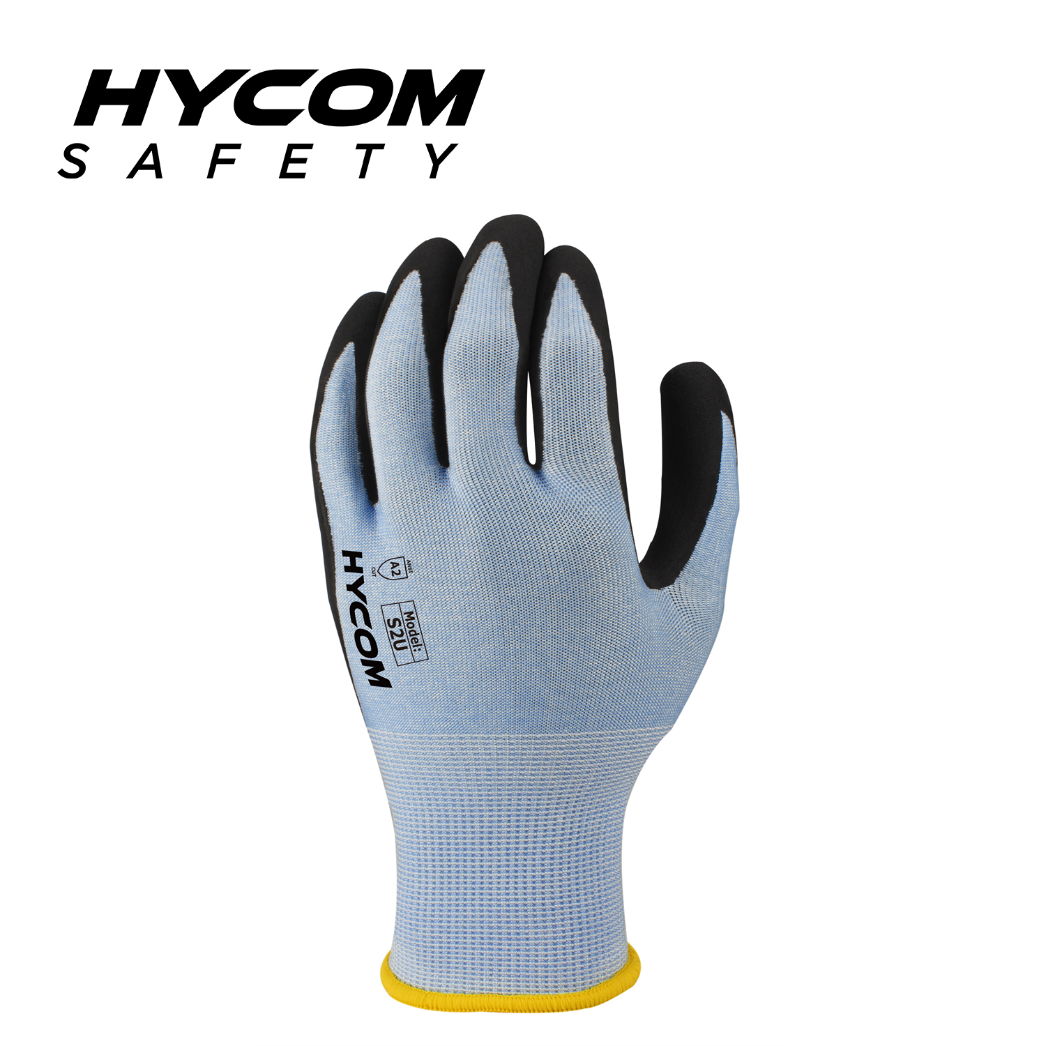 HYCOM 18G ANSI 2 Flexibler schnittfester Handschuh mit Handflächen-Nitrilbeschichtung, superdünnere Schutzhandschuhe
