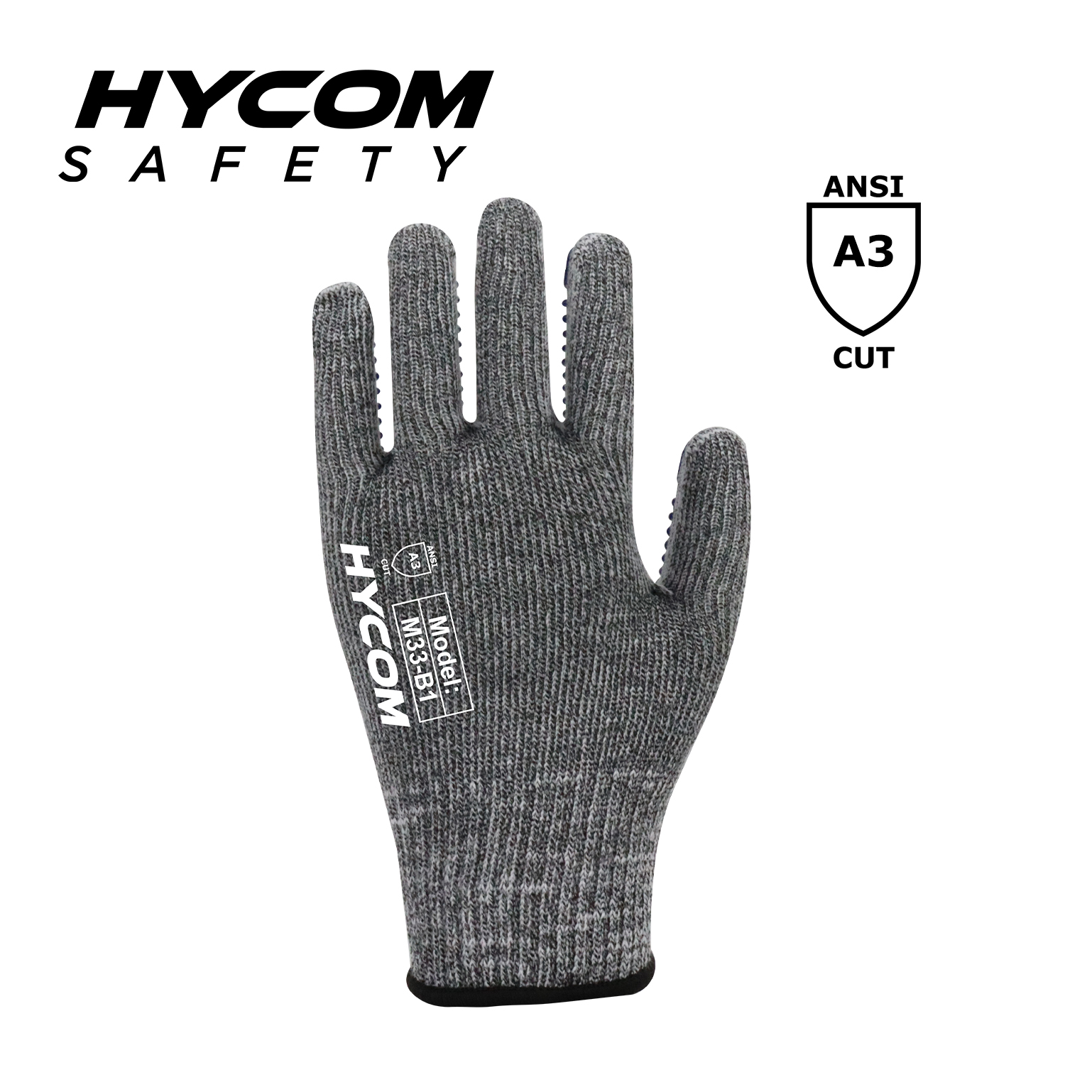 HYCOM 10G ANSI 3 Schnittschutzhandschuh mit PVC-Noppen auf der Handfläche