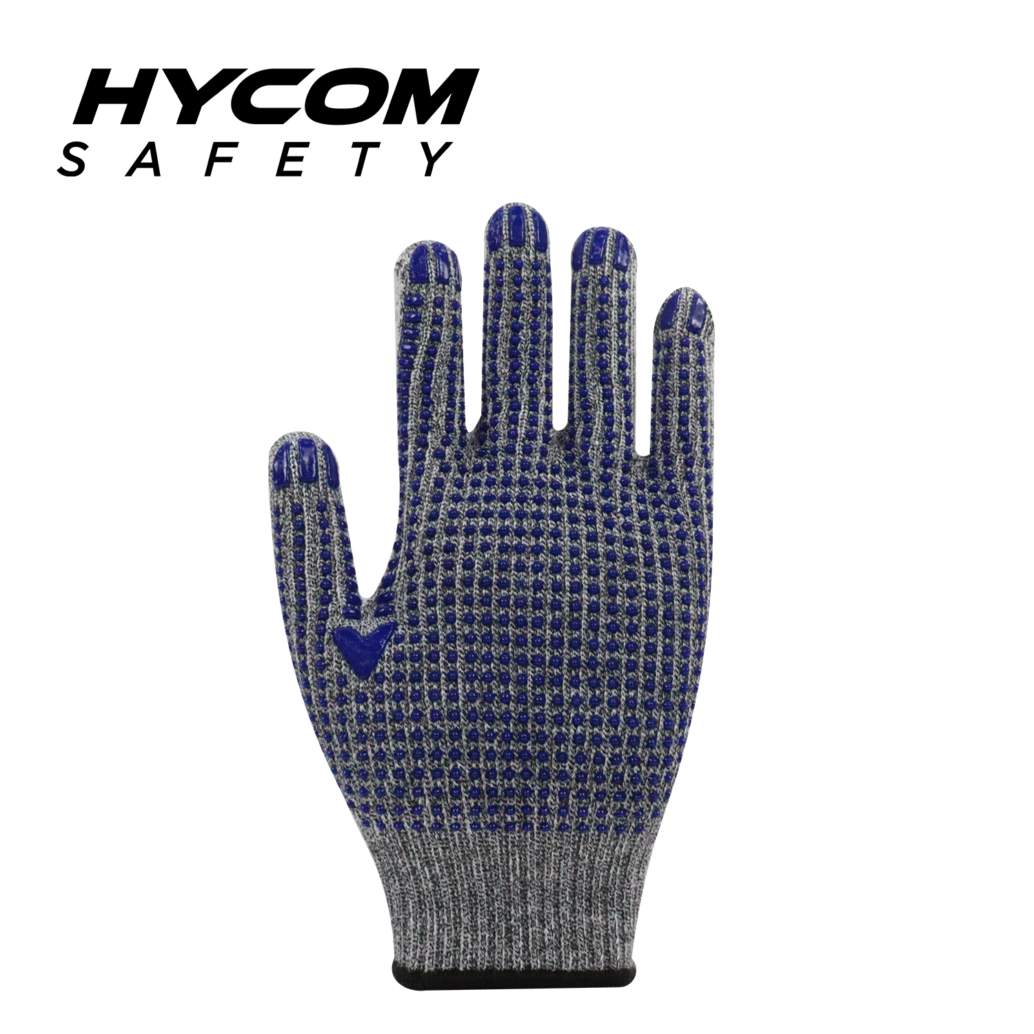 HYCOM Atemgeschnittener 10G ANSI 3 schnittfester Handschuh mit gepunkteter PVC-Beschichtung an der Handfläche