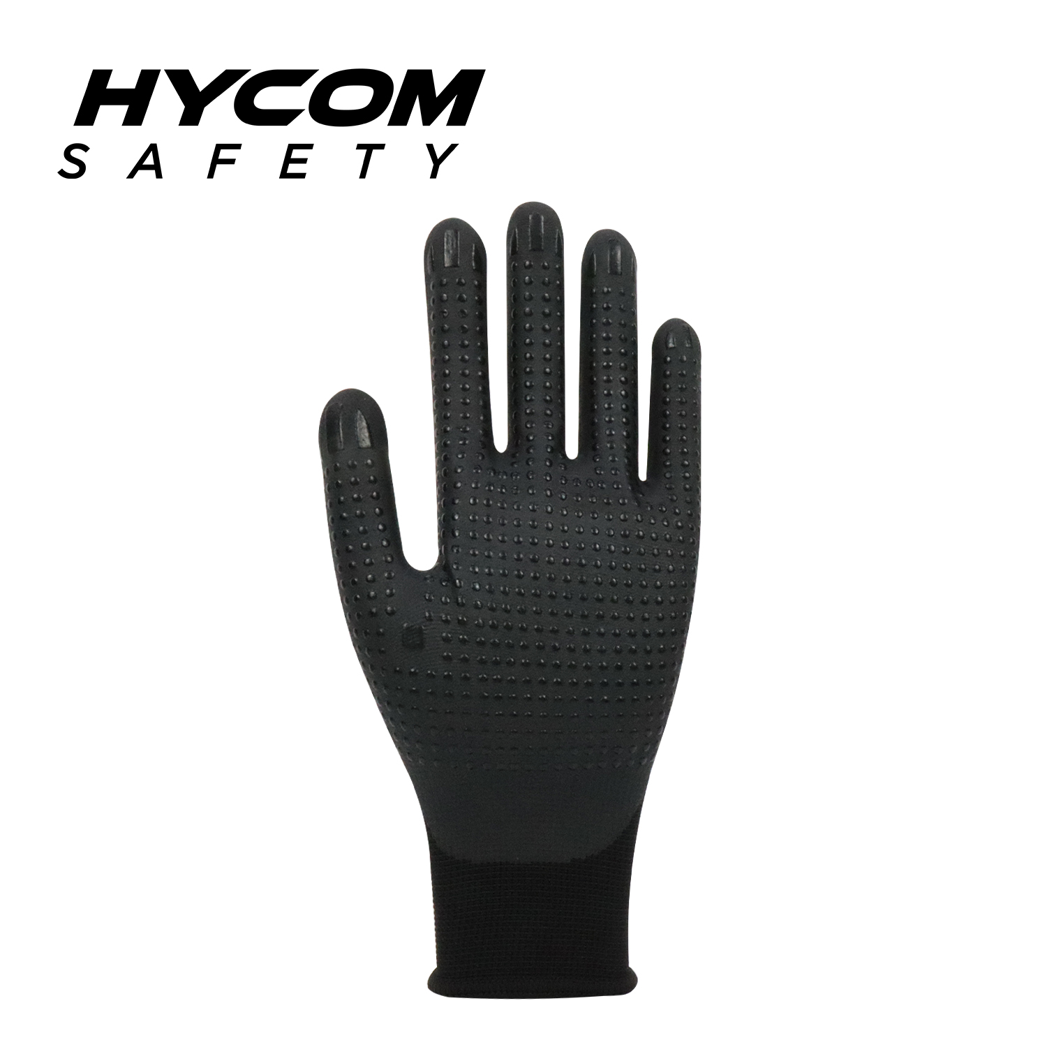 HYCOM 13G Polyester-Handschuh mit sandfarbener Nitrilbeschichtung auf der Handfläche plus Arbeitshandschuhe mit Nitrilpunkten