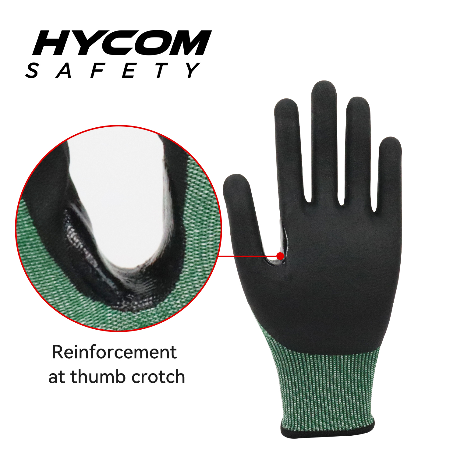 HYCOM 18G ANSI 4 Schnittfester Handschuh mit sandiger Nitrilbeschichtung, superdünner Sicherheitshandschuh