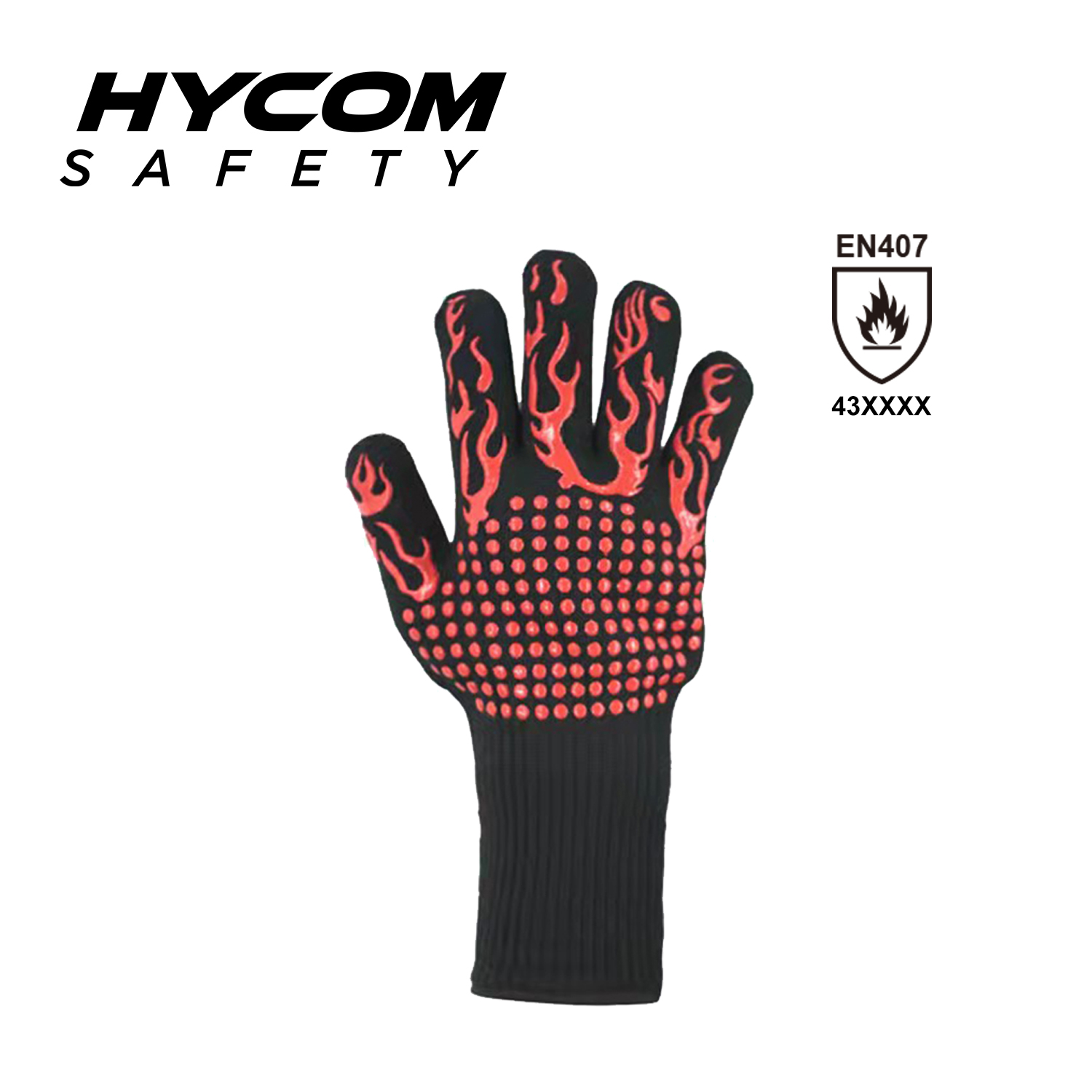 HYCOM Aramid-Koch- und Grill-Strickhandschuh mit 350 °C/660 °F Kontakttemperatur, hitzebeständige Handschuhe