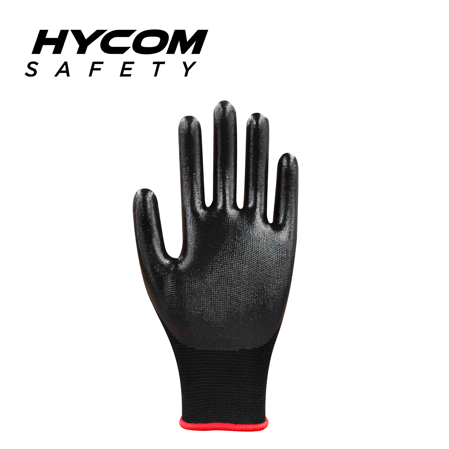 HYCOM 13G Polyester-Arbeitshandschuh mit glatter Nitrilbeschichtung auf der Handfläche