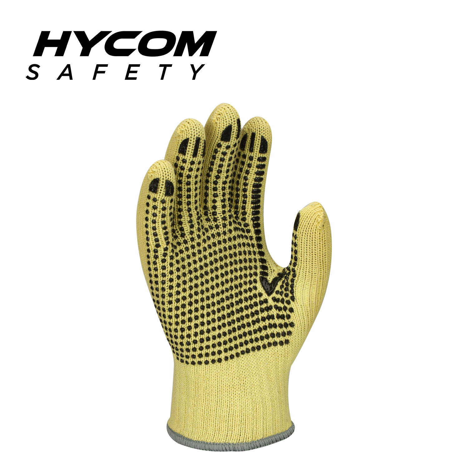HYCOM 10G flammhemmender Aramid-Handschuh mit ANSI 2-Cut-Level-Handfläche mit PVC-Noppen-Arbeitshandschuh