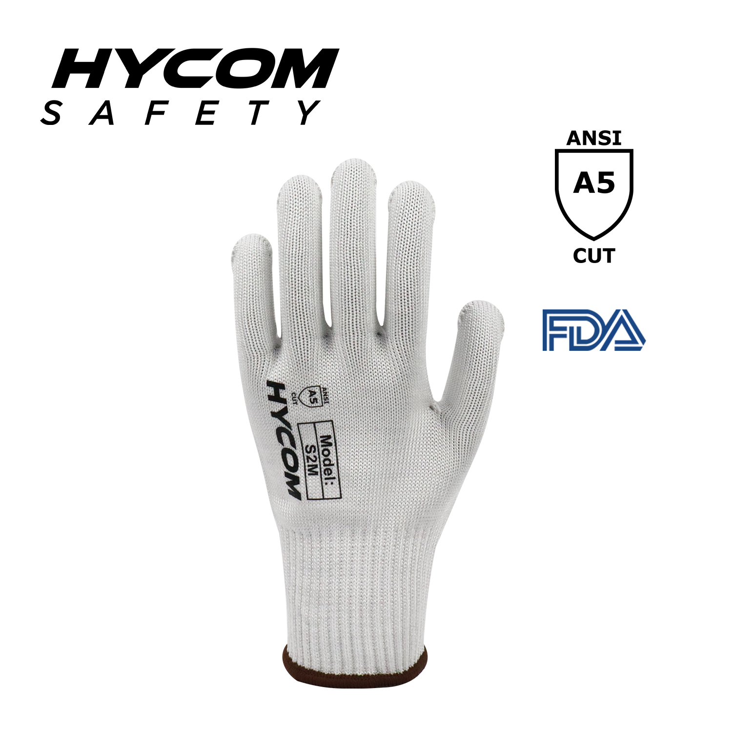 HYCOM Atemgeschnittener 10G ANSI 5 Schnittfester Handschuh, HPPE-Arbeitshandschuhe in Lebensmittelqualität