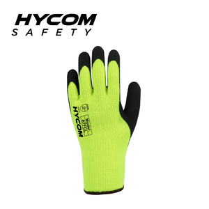 HYCOM 7G wärmerer Acryl-Handschuh mit Schaumlatex-Beschichtung, Fleece-Innenfutter, Thermo-Arbeitshandschuh