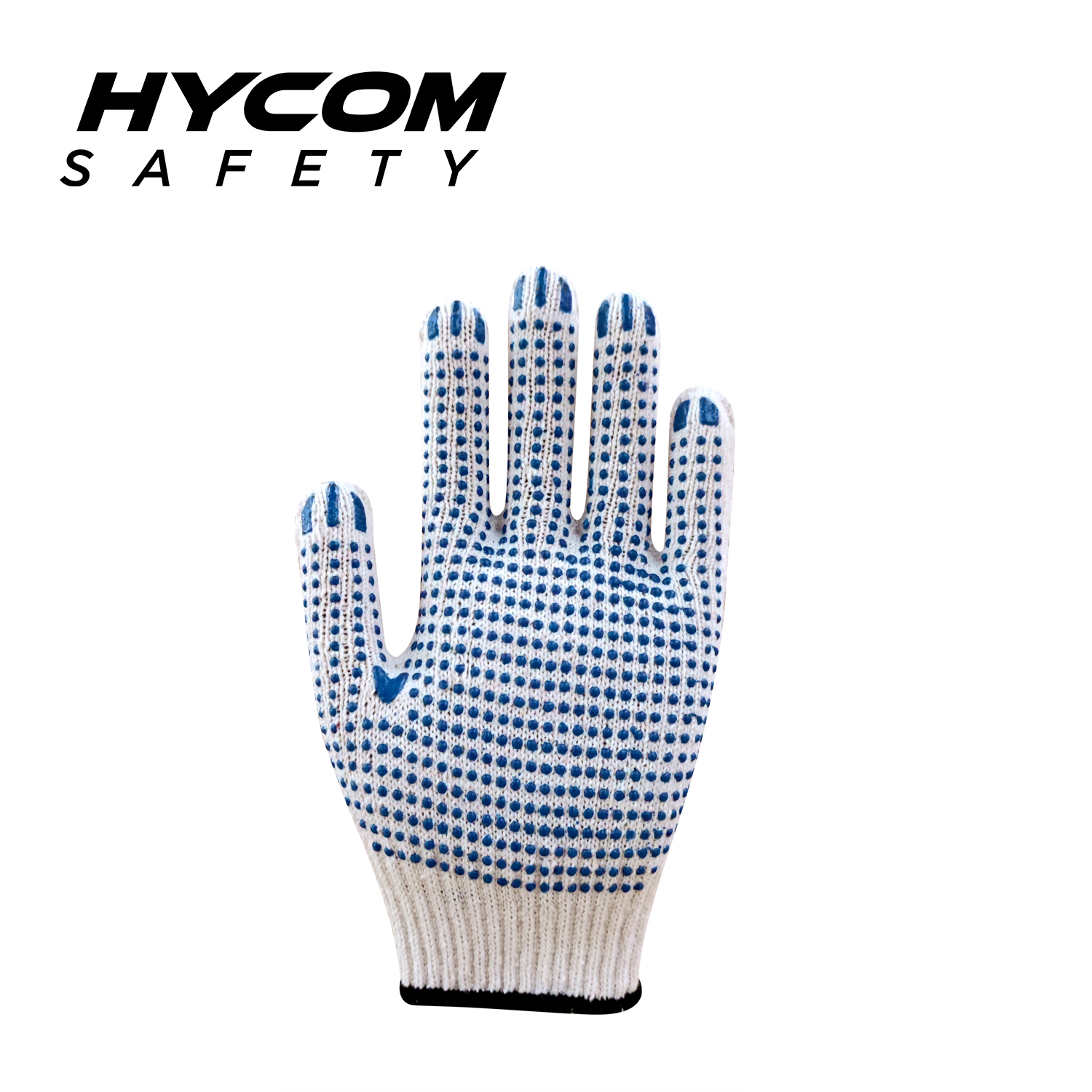 HYCOM Atmungsaktive Baumwoll-Polyester-Handschuhe mit PVC-gepunkteter Beschichtung, flexibler Arbeitshandschuh