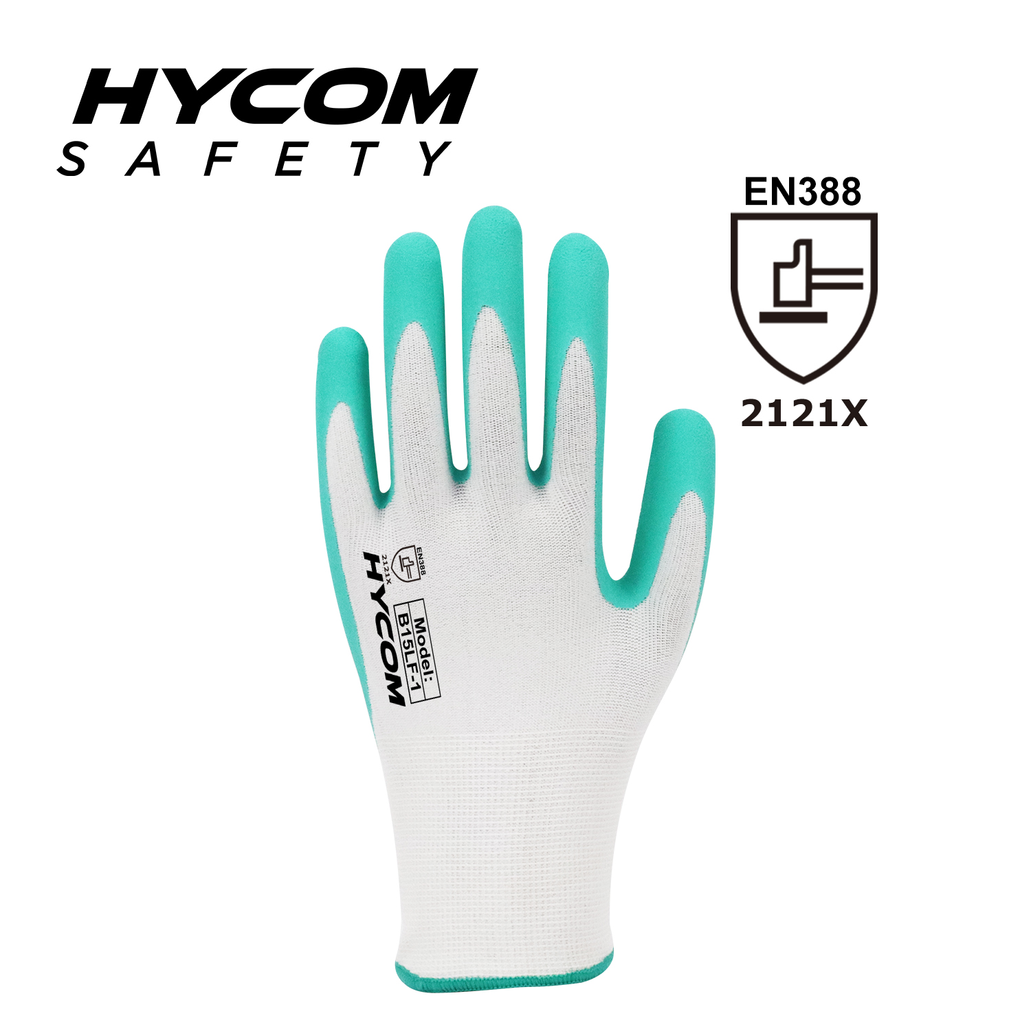 HYCOM 15 g Bambusfaser-Handschuh mit Handflächen-Schaumlatex-Beschichtung Super bequemer Sicherheitshandschuh