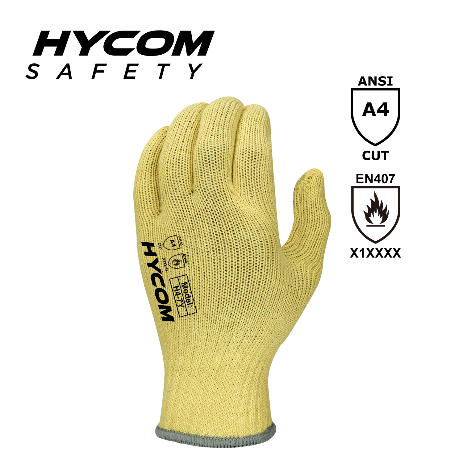 HYCOM 7G ANSI 4 Hitzebeständiger Handschuh, Aramid-Handschuh mit hohem Schnitt