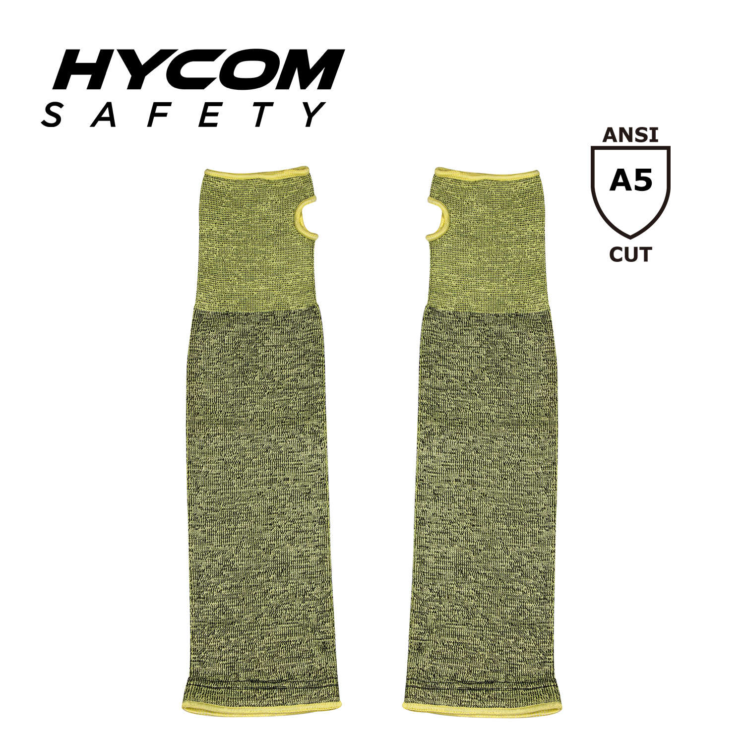 HYCOM Aramid 14 Cut Level 5 Industrie-Sicherheits-Schnittschutz-Armmanschette mit Daumenschlitz 