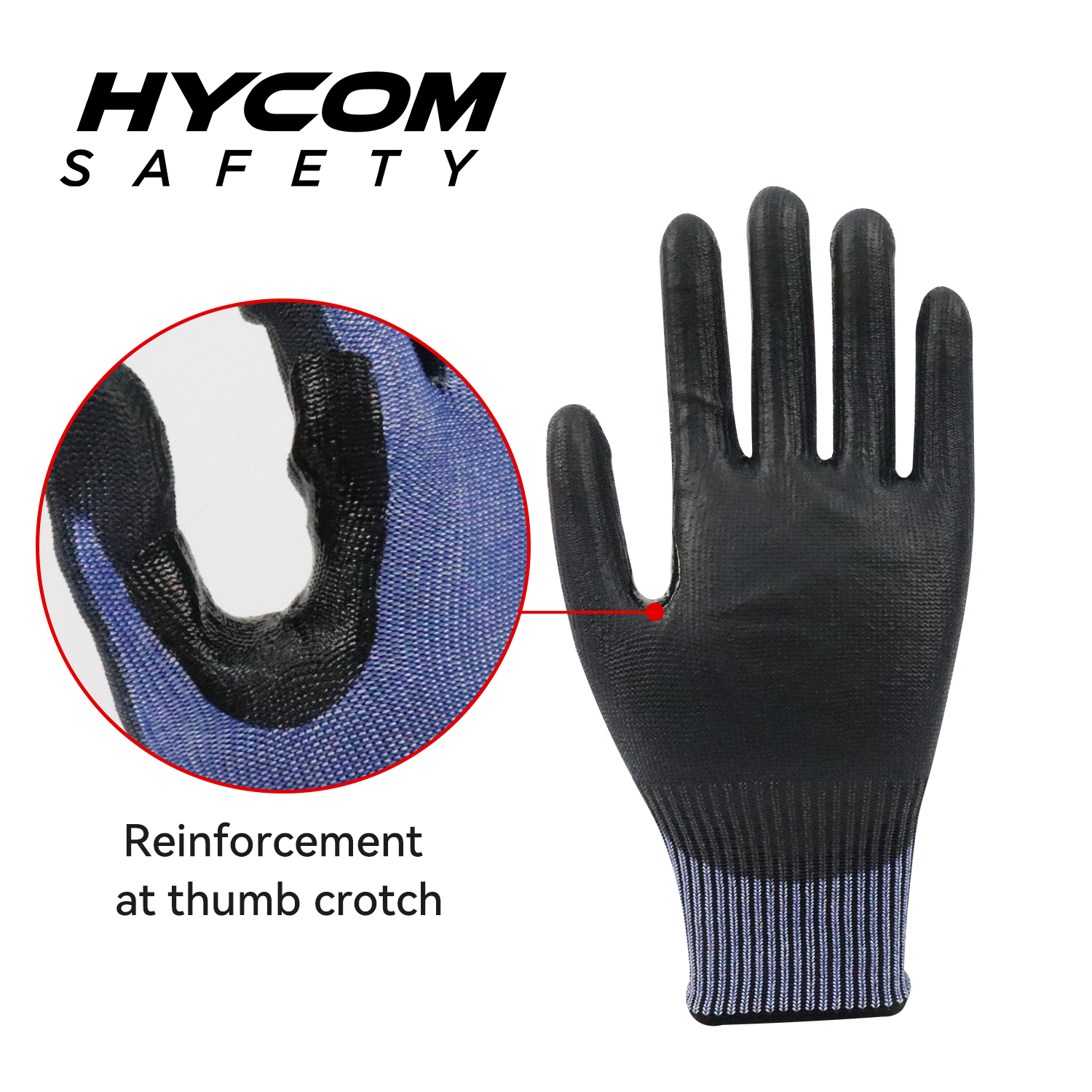 HYCOM 13G ANSI 4schnittfester Handschuh mit Polyurethanbeschichtung auf der Handfläche