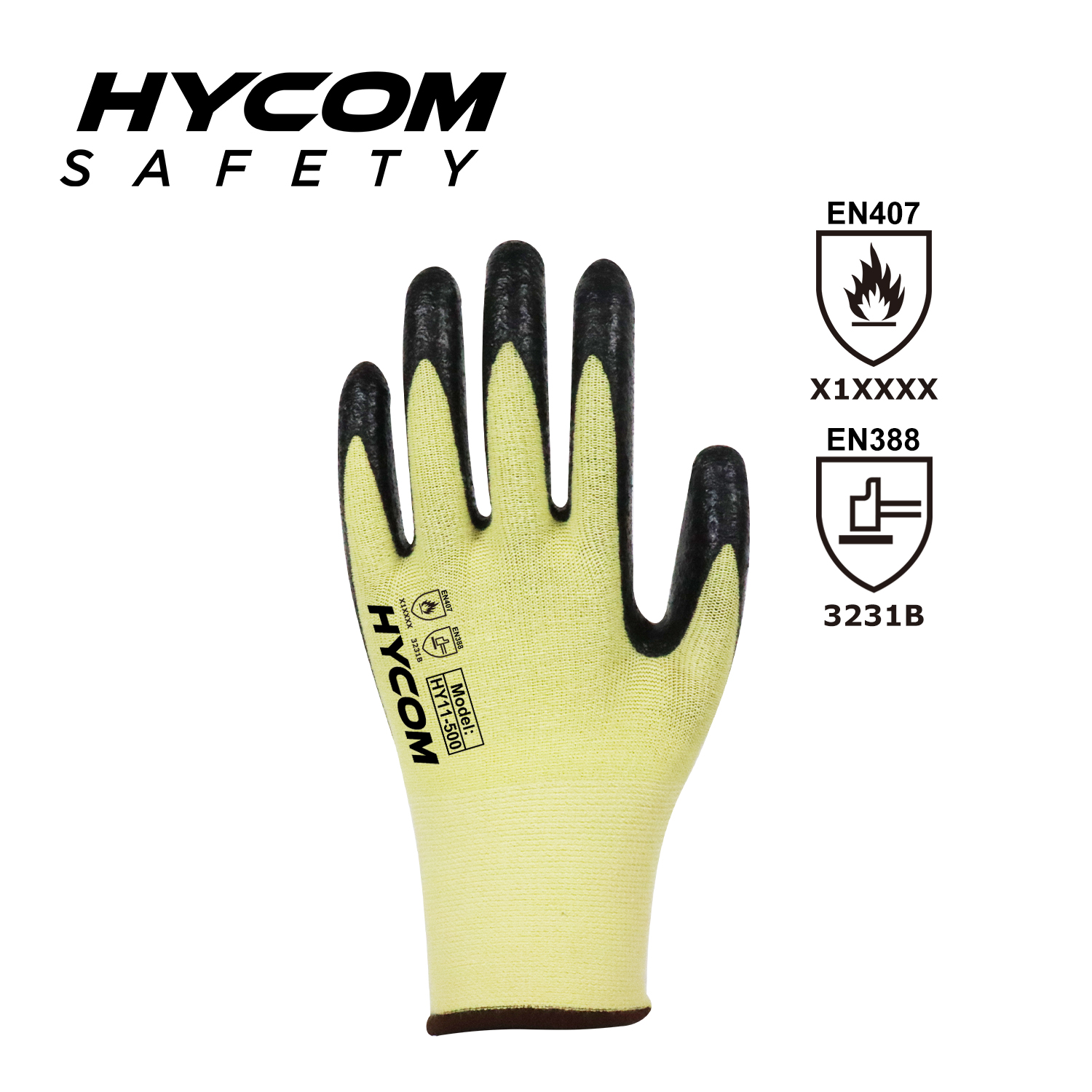 HYCOM Vielseitige 15-G-Industriehandschuhe mit atmungsaktivem Innenfutter für Komfort und Fingerfertigkeit PSA-Handschuh mit Nitrilbeschichtung auf der Handfläche