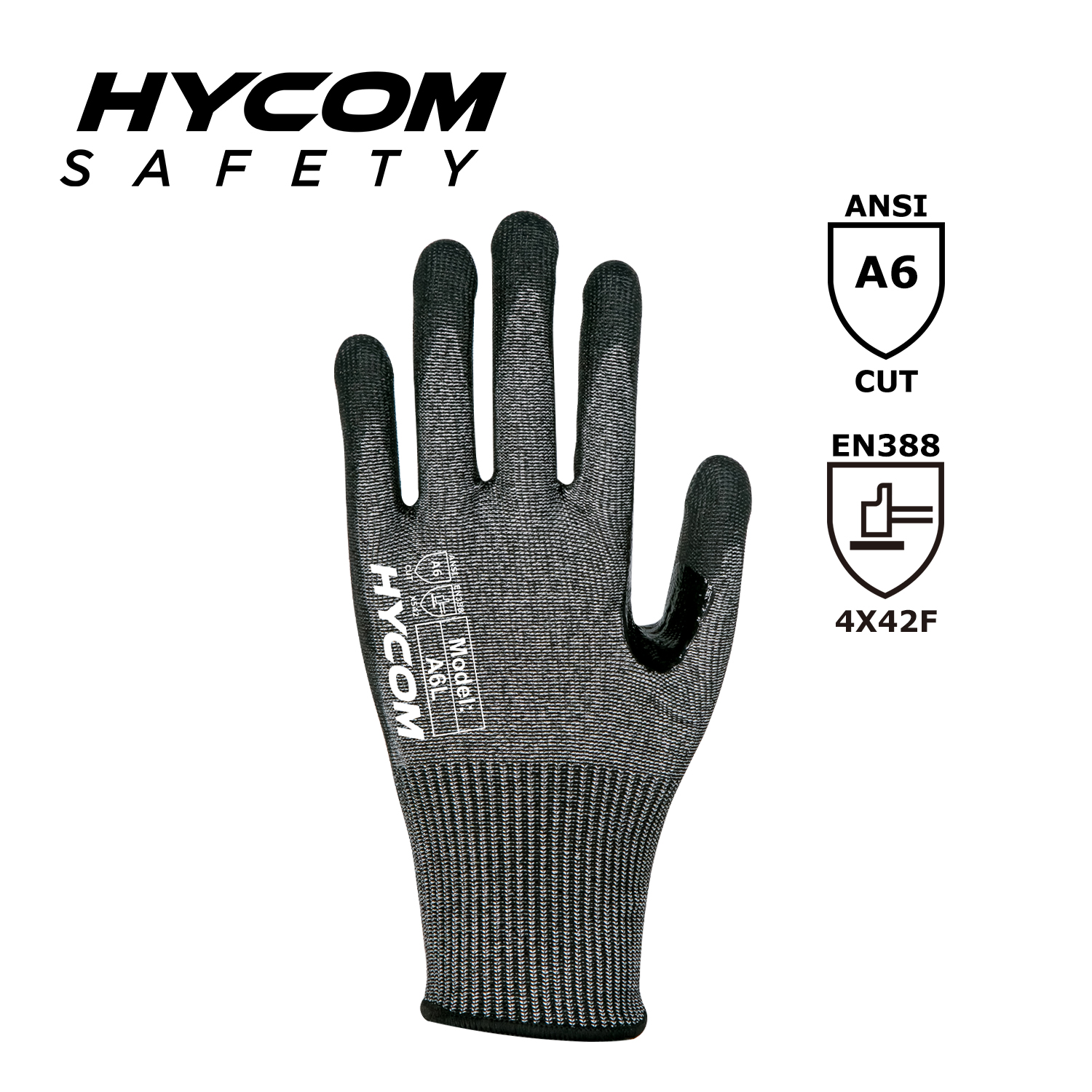 HYCOM 13G ANSI 6 Schnittfester Handschuh mit Nitrilbeschichtung der Handfläche PSA-Handschuhe