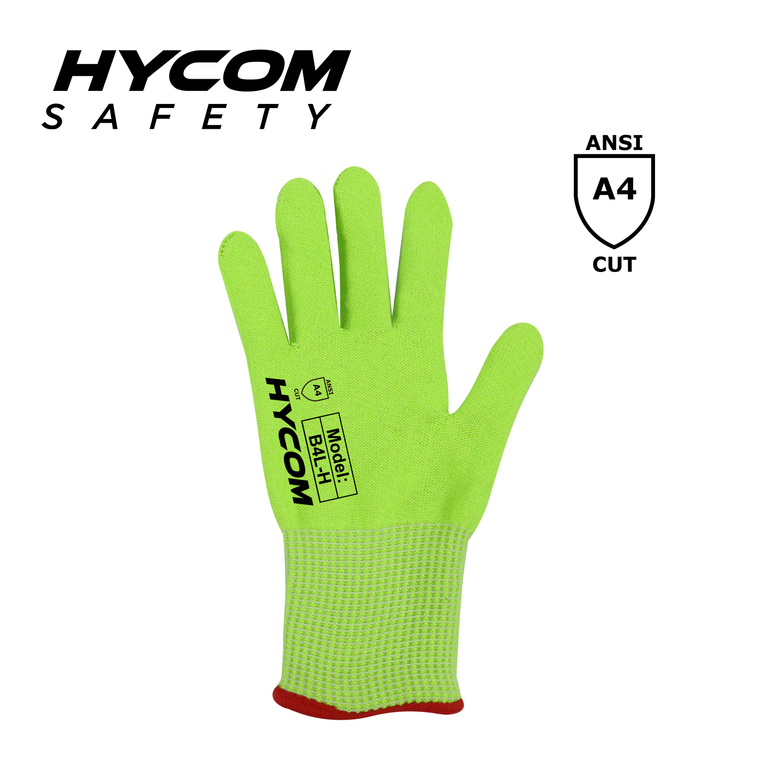 HYCOM Atemgeschnittener 13G ANSI 4 schnittfester Handschuh, HPPE-Arbeitshandschuhe in Lebensmittelqualität