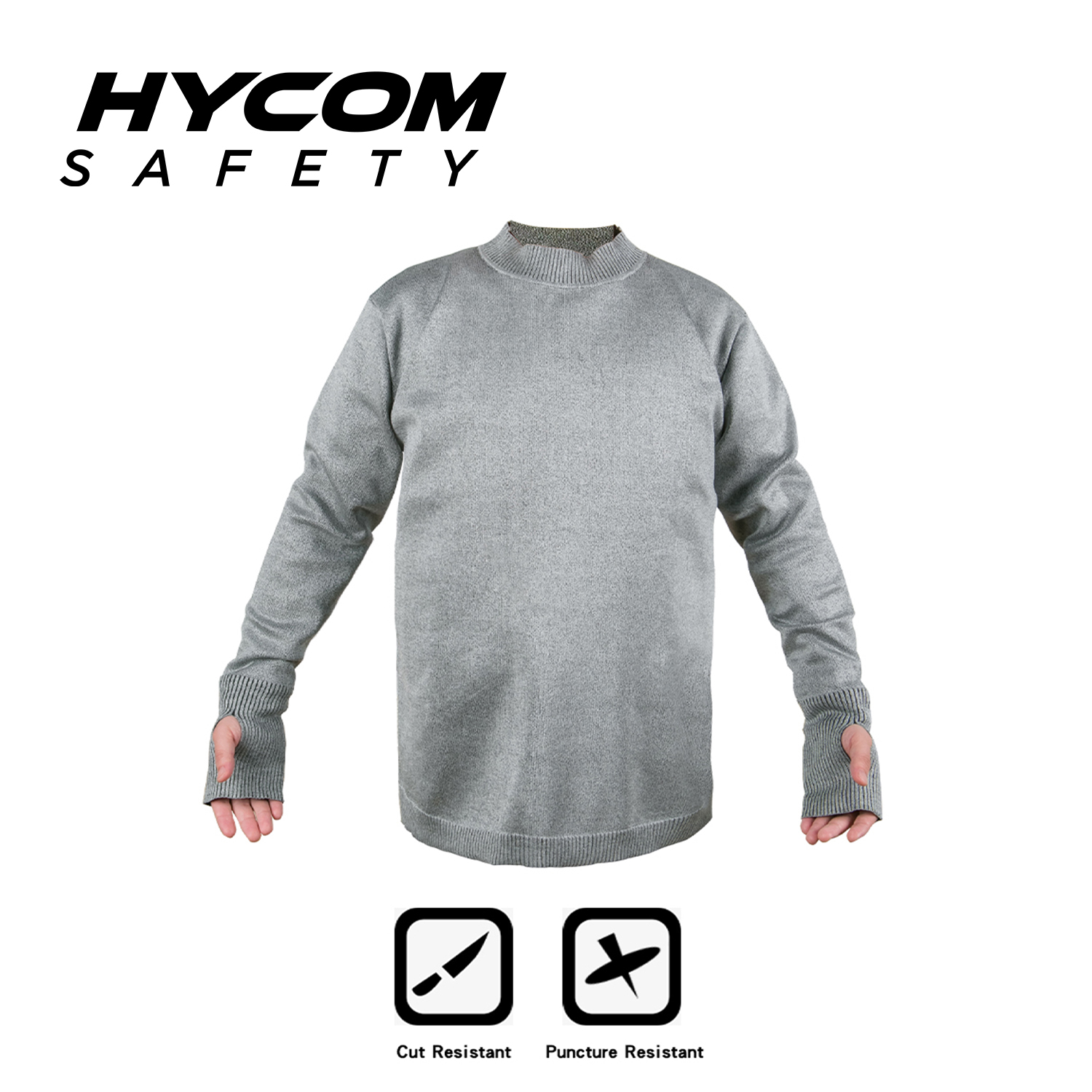 HYCOM ANSI 5 Schnittfeste Pullover-Kleidung mit atmungsaktiver PSA-Kleidung aus Pique und Daumenloch