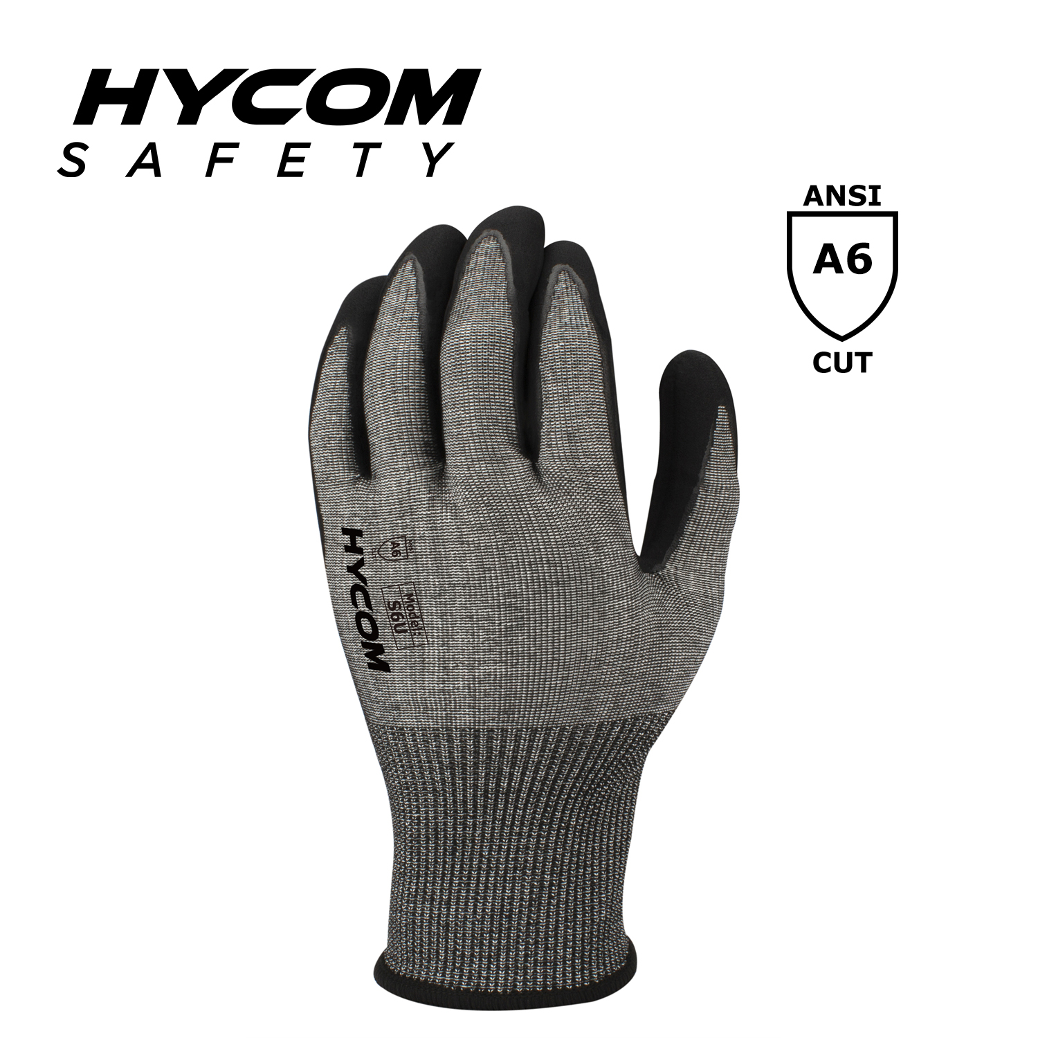 HYCOM 18G ANSI 6 Schnittfester Handschuh mit Nitrilschaumbeschichtung auf der Handfläche PSA-Handschuhe