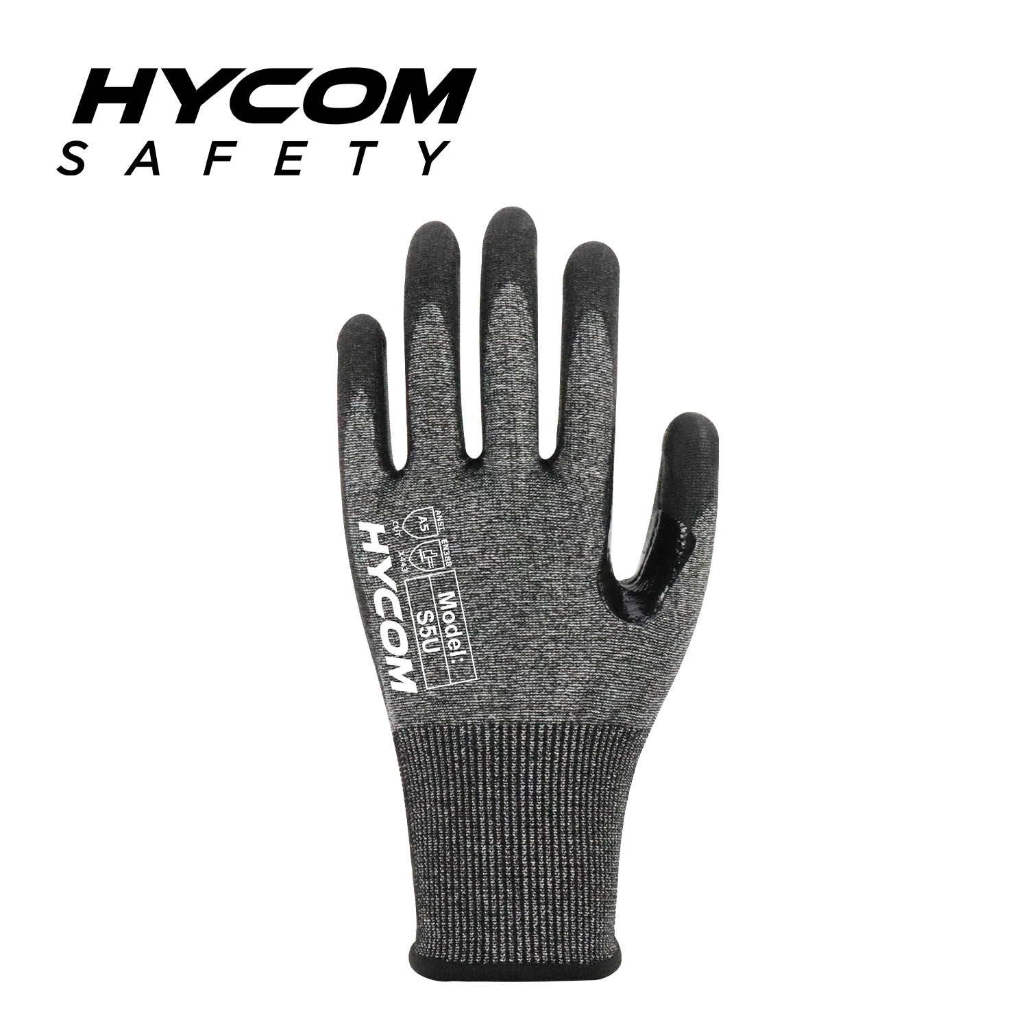 HYCOM 18G ANSI 5 Schnittfester Handschuh mit Nitril-Schaumstoffbeschichtung auf der Handfläche PSA-Handschuhe